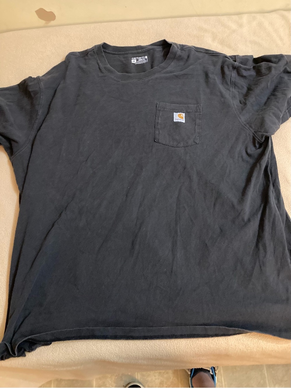 Carhartt Men’s Loose Fit Pocket Logo T-Shirt Black Big & Tall 4XL Crew Neck